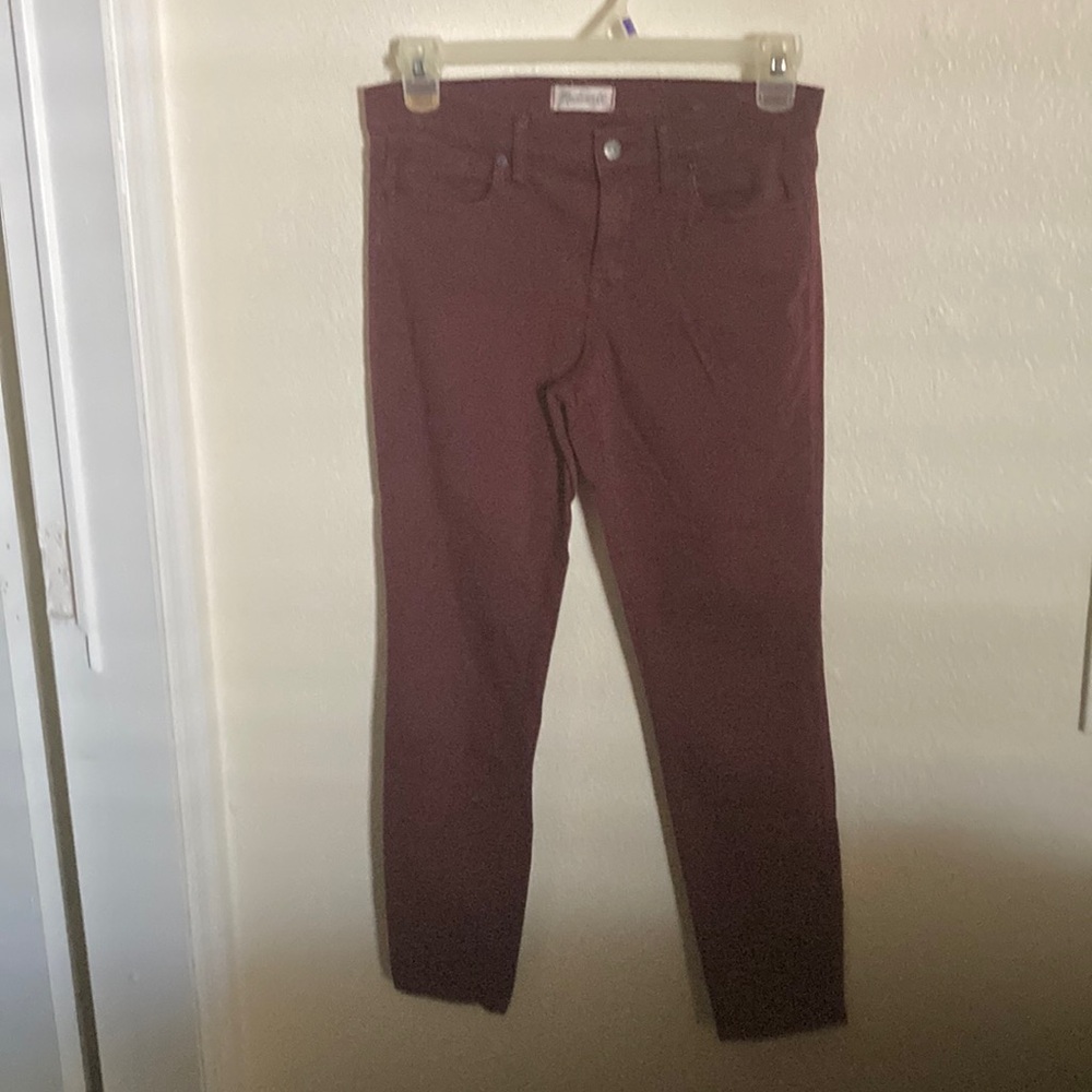 Madewell Burgundy Skinny Jeans Sz 30